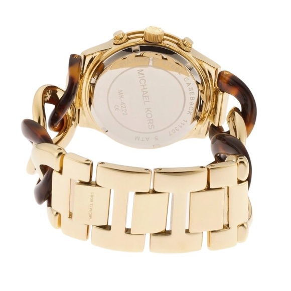 Vintage Michael Kors Turtle Shell Gold Watch - Picture 3 of 13